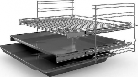 Электрический духовой шкаф Bosch HBJ558YB0Q, Serie 6, чёрный, EcoClean, 8 режимов, утапливаемые переключатели, телескопические направляющие