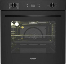 Духовой шкаф Norden NRD 8000 BLG черный, 72 л, утапливаемые ручки, самоочистка SELF-CLEANING