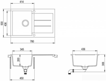 Кухонная мойка Aquasanita Tesa SQT101AW (alba 710)