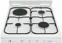 Кухонная плита De luxe 506031.01гэ, комбинированная, 3 газовые конфорки, 1 электрическая конфорка, электрическая духовка, 60 л