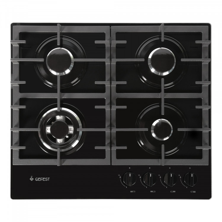 Газовая варочная панель GEFEST ПВГ 2401-01, 4 конфорки, с газ-контролем, черный