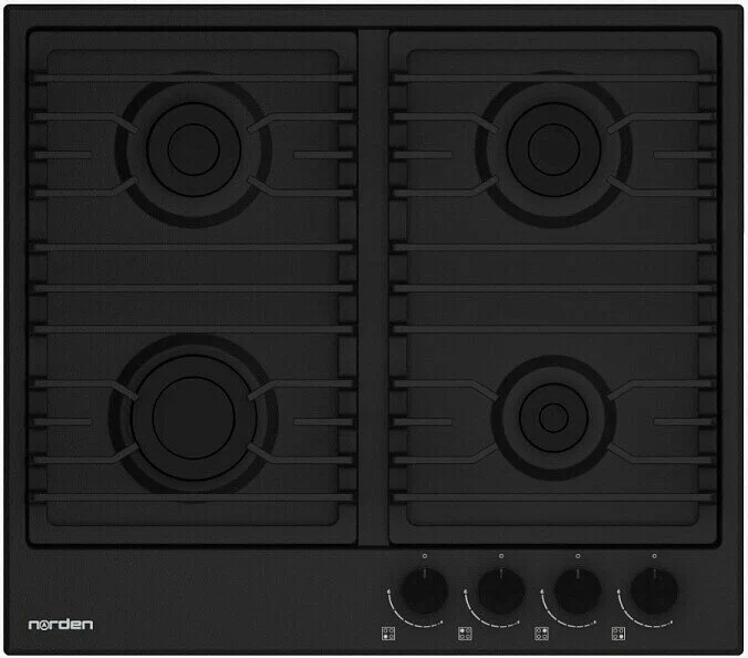 Встраиваемая варочная панель газовая NORDEN ANTIQUE 64G MBL FFD матовый чёрный
