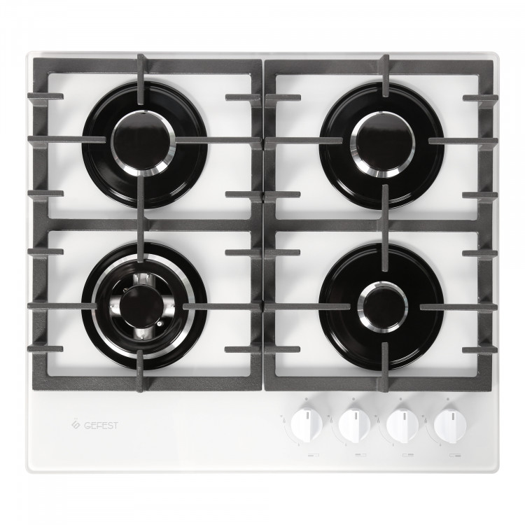 Газовая варочная панель GEFEST ПВГ 2401-01 К12, 4 конфорки, с газ-контролем, черный