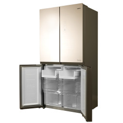 Холодильник CENTEK CT-1756 BEIGE GLASS TOTAL NF