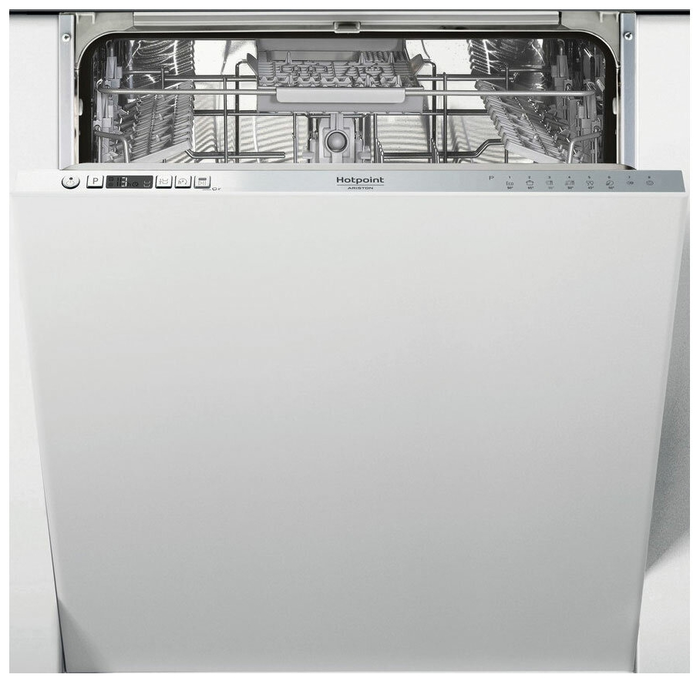Встраиваемая посудомоечная машина Hotpoint-Ariston HIC 3B19 C полноразмерная, серебристый цвет