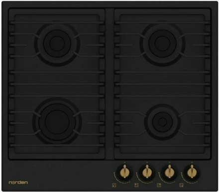 Встраиваемая варочная панель газовая NORDEN ANTIQUE 64G MBL RUSTIC FFD матовый черный