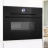Компактный духовой шкаф Bosch CMG936AB1S, Serie 8, чёрный, EcoClean, 13 режимов, с СВЧ, телескопические направляющие