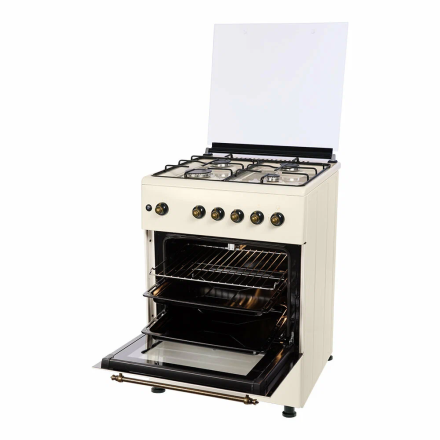 Газовая плита NORDFROST GG 6061 Y, механическое управление, 4 конфорки, духовка 63 л, электроподжиг