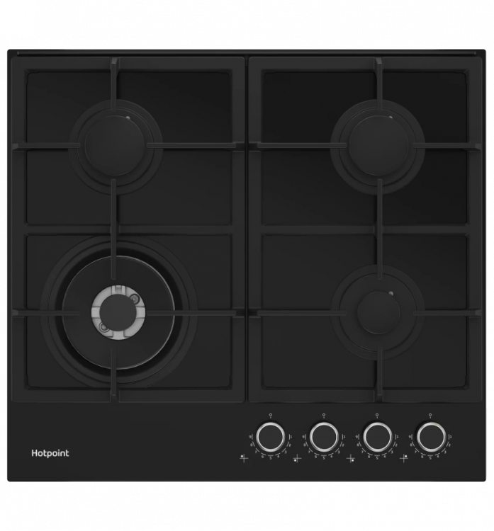 Газовая варочная панель Hotpoint HGS 62F/BK, 4 конфорки, черный