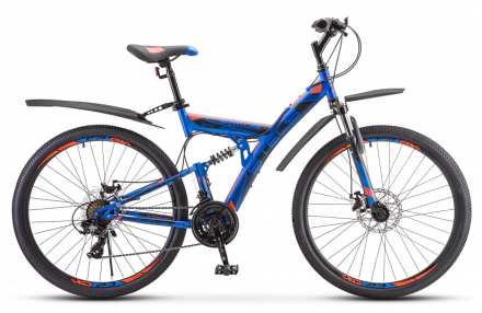 Велосипед STELS Focus MD 27.5&quot; 21-SP V010*LU089832*LU083834 *19&quot; Синий/неоновый красный