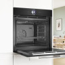 Электрический духовой шкаф с паром Bosch HRG7361B1, черный, Serie 8, гидролизная очистка, 14 автоматических программ