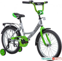 Детский велосипед Novatrack Vector 18 (серебристый/зеленый, 2019)