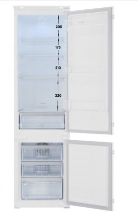 Встраиваемый холодильник HOTPOINT HBH 20, 289 л, нижняя морозильная камера, разморозка - No Frost, 54 см x 193.5 см x 54.5 см