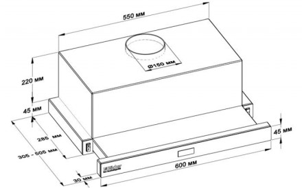 Кухонная вытяжка Backer TH60CL-2F200-BG