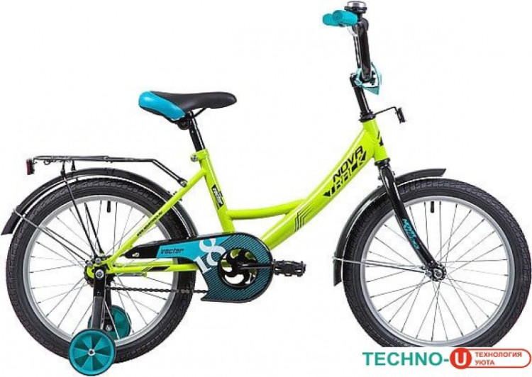 Детский велосипед Novatrack Vector 18 (салатовый/голубой, 2019)