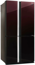 Холодильник (Side-by-Side) Sharp SJGX98PRD, 605 л, внешнее покрытие-стекло, размораживание - No Frost, дисплей, 89.2 см х 183 см х 77.1 см