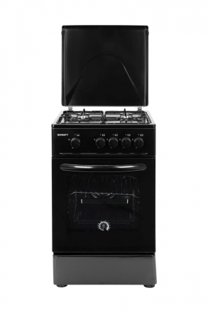 Газовая плита KRAFT KF-FSK5301GBL, 58 л, газ-контроль духовки, эмалированная, 4 конфорки