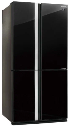 Холодильник (Side-by-Side) Sharp SJGX98PBK, 605 л, внешнее покрытие-стекло, размораживание - No Frost, дисплей, 89.2 см х 183 см х 77.1 см