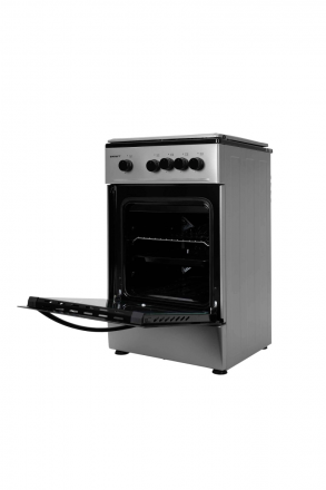 Газовая плита KRAFT KF-FSK5301GS, 4 конфорки, эмалированная, 58 л, поворотный механизм