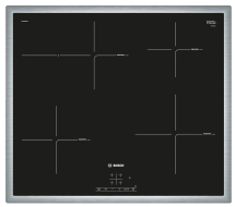 Индукционная варочная панель Bosch PIF645BB1E, цвет панели черный, цвет рамки серебристый