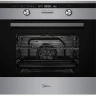 Духовой шкаф MIDEA 65DAE40139 , чёрный/нержавеющая стать, телескопические направляющие, 9 режимов, 70 л