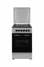 Газовая плита KRAFT KF-FSK5302ES с электрической духовкой, серебристая