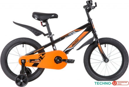 Детский велосипед Novatrack Juster 16 2020 165JUSTER.BK20 (черный/оранжевый)