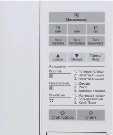 Микроволновая печь Panasonic NN-ST251WZPE, 20 л, 800 Вт, переключатели - сенсор, дисплей, 44.3 см x 25.8 см x 34 см