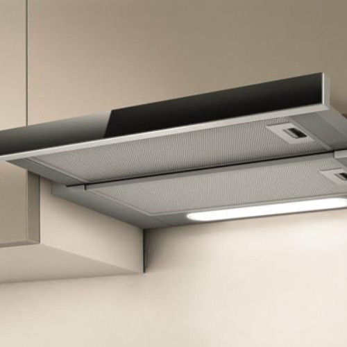 Встраиваемая модель кухонная вытяжка Elica Elite 14 Lux GRVT/A/60 (PRF0098874), черное стекло + нержавеющая сталь, 3 скорости, механическое управление