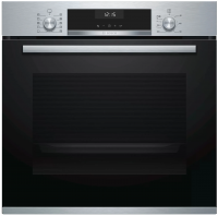 Электрический духовой шкаф Bosch HBG517ES0R, Serie 6, нержавеющая сталь, 71 л, 7 режимов, AquaClean, телескопические направляющие