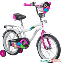 Детский велосипед Novatrack Candy 16 (белый/розовый, 2019)