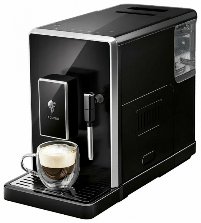 Кофемашина Leonord LE-1750 (107964), черная, сенсорная панель управления, 5 автоматических программ