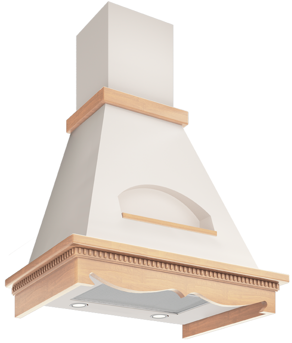 Вытяжка каминная Elikor Бельведер 60П-650-П3Д бежевый/дуб неокрашенный