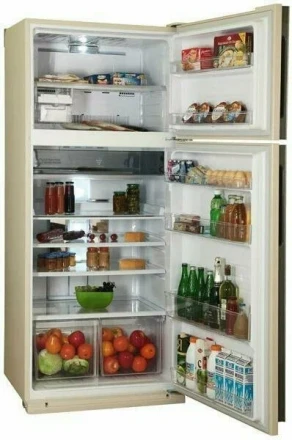 Холодильник Sharp SJ-XE59PMBE, 578 л, внешнее покрытие-металл, размораживание - No Frost, 80 см х 185 см х 73.5 см