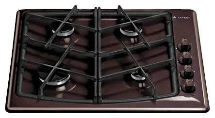 Варочная панель GEFEST СН 1211 К17, коричневый, газ-контроль, электророзжиг, чугунные решетки