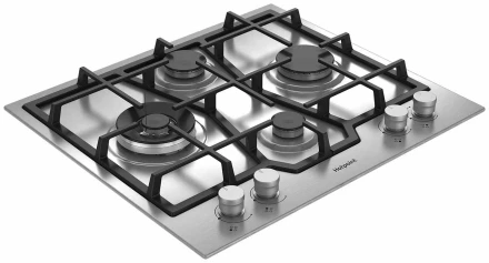 Газовая варочная панель Hotpoint HGMT 643 W I, чугунные решетки, газ-контроль конфорок, электроподжиг