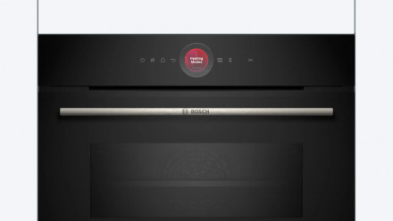 Компактный духовой шкаф электрический Bosch CMG7241B1, черный, Serie 8, 16режимов, AquaClean, переключатель Control Ring, с СВЧ