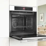 Электрический духовой шкаф Bosch HBG7741W1, Serie 8, пиролитическая очистка, белый, сенсорные управление 