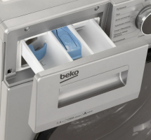 Стиральная машина Beko WSPE7H616S, серый/черный, с фронтальной загрузкой, с паром, 7.5кг, 1200об/мин, инверторная, 15 программ