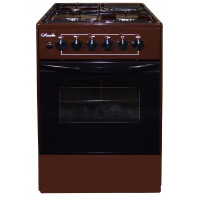 Кухонная плита Лысьва ЭГ 1/3г01-2у, коричневая, комбинированная, электроподжиг, 3 газовые конфорки, 1 электрическая конфорка, электрическая духовка, 57 л