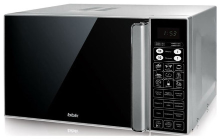 Микроволновая печь BBK 23MWC-982S/SB-M, управление электронное, серебро/черный, 23 л