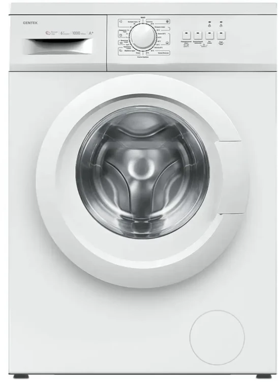 Стиральная машина CENTEK CT-1901, белая, 6 кг, 1000 об/мин, с паром, 23 режима
