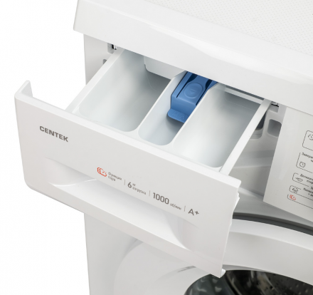 Стиральная машина CENTEK CT-1901, белая, 6 кг, 1000 об/мин, с паром, 23 режима