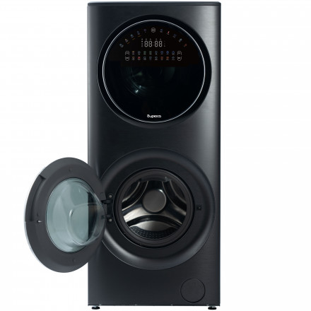 Стирально-сушильная машина Бирюса WMD-SG1514/15 DM, темный металлик, 15/7 кг, 1400 об/мин, 16 программ, инверторная, с паром 