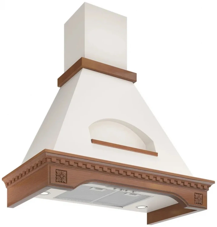 Вытяжка Elikor Бельведер Флореале 60П-650-П3Д бежевая/бук орех