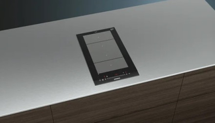 Индукционная  варочная панель Siemens EX375FXB1E, 2 конфорки, серия iQ700, чёрная, 17 ступеней мощности, сенсорное управление