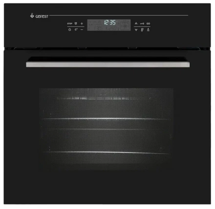 Духовой шкаф GEFEST ЭДВ ДА 622-04 А, чёрный, гидролизная очистка, 55 л, сенсорное управление, телескопические направляющие