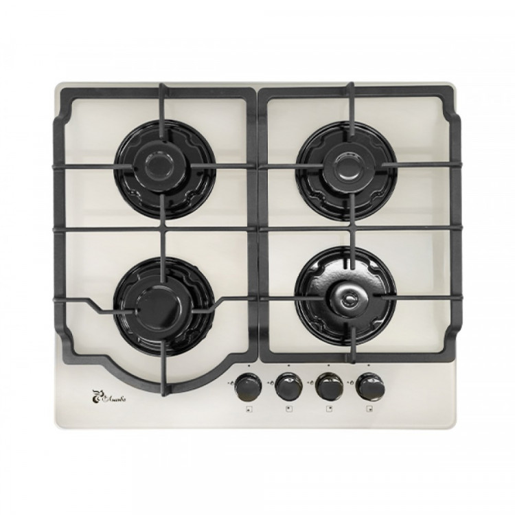 Газовая варочная панель Лысьва GR04600G00 (ПГВ 43 К) решетка двухсекционная, кремовая