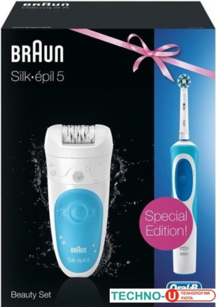 Эпилятор Braun Silk-epil 5 5-511 Wet&amp;Dry + Oral-B Vitality Cross Action D12.513