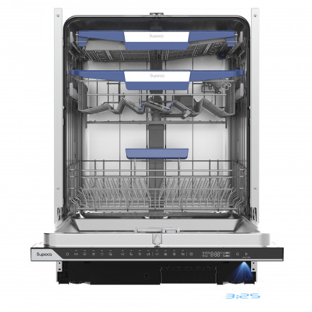 Встраиваемая посудомоечная машина Бирюса DWB-614/5, полноразмерная, ширина 59.8см, полновстраиваемая, загрузка 14 комплектов, белый